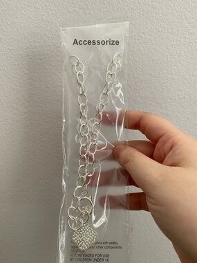 Accessorize Silver Heart Charm Chain necklace